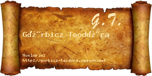 Görbicz Teodóra névjegykártya